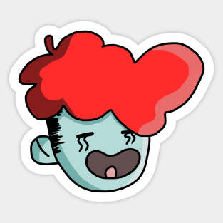 Fluffy Hair Doodle Sticker